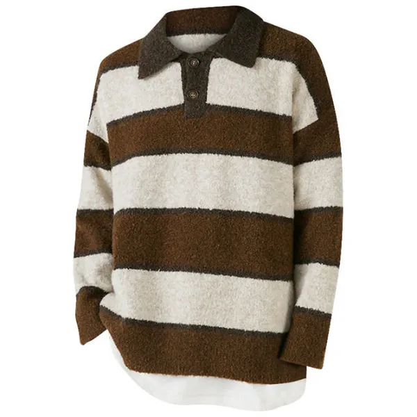Striped Sweaters|Sweaters*Boogzel Clothing Coffee Shop Striped Pullover