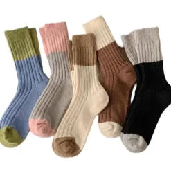 Socks*Boogzel Clothing Color Block Warm Socks