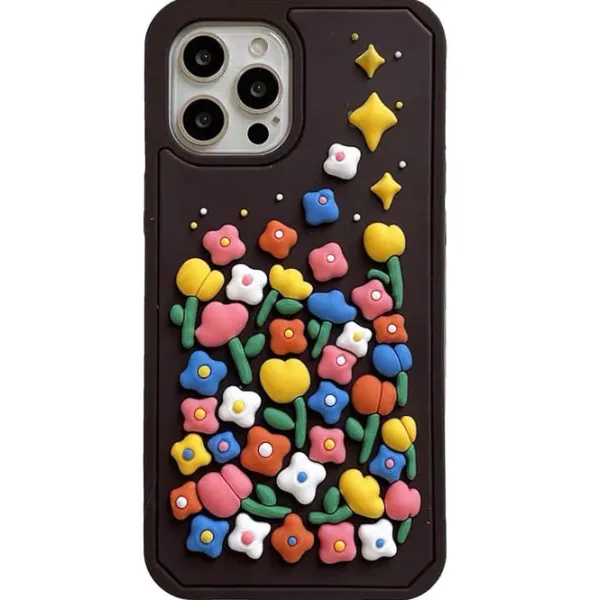 Iphone Cases*Boogzel Clothing Colorful Flowers iPhone Case Brown