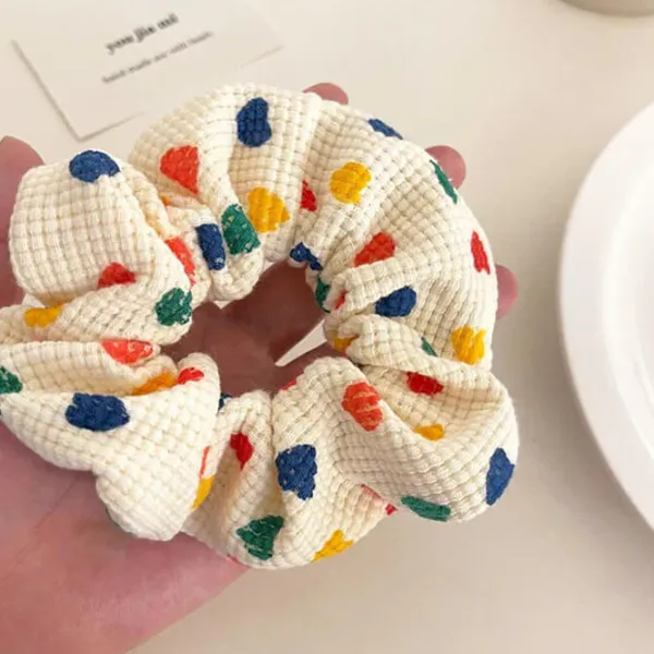 Hair Accessories*Boogzel Clothing Colorful Hearts Scrunchie Multi