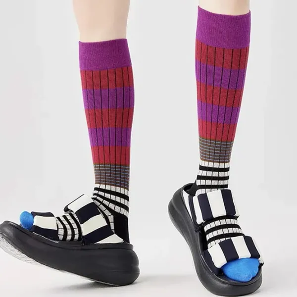 Socks*Boogzel Clothing Colorful Striped High Socks