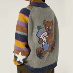 Sweaters*Boogzel Clothing Colorful Striped Indie Kid Zip Sweater Multi