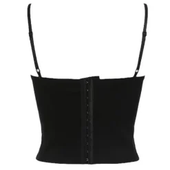 Corset Tops|Crop Tops*Boogzel Clothing Contrast Lace Ruched Bust Cami Top Black/white