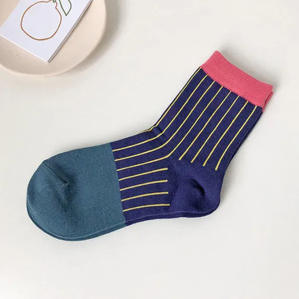 Socks*Boogzel Clothing Contrast Stripes Socks Multi