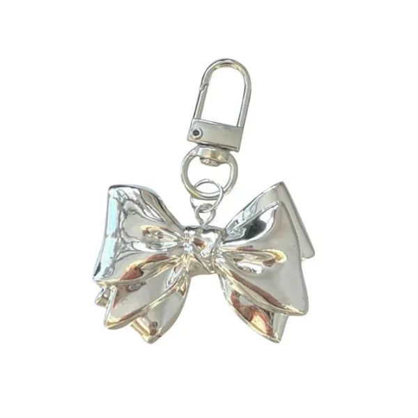 Other*Boogzel Clothing Coquette Aesthetic Bow Keychain Silver