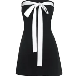Dresses & Rompers*Boogzel Clothing Coquette Aesthetic Bow Mini Dress Black