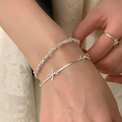 Bracelts*Boogzel Clothing Coquette Aesthetic Bows Bracelet Silver