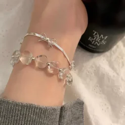 Bracelts*Boogzel Clothing Coquette Aesthetic Bows Bracelet Silver