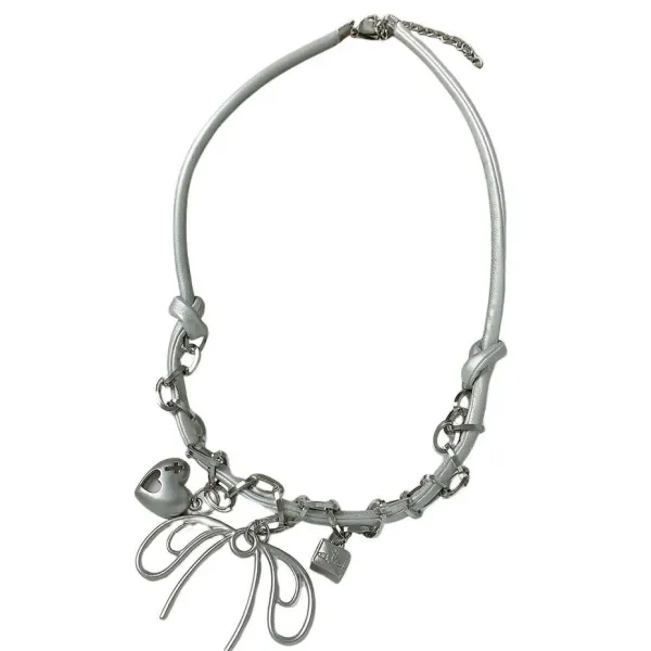 Necklaces & Chokers*Boogzel Clothing Coquette Aesthetic Choker Necklace Silver