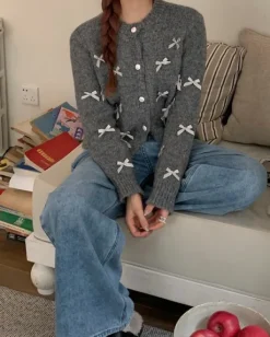 Knit Cardigans*Boogzel Clothing Coquette Aesthetic Cardigan Grey