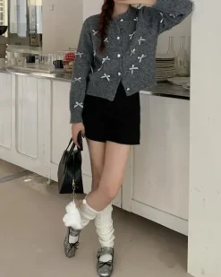 Knit Cardigans*Boogzel Clothing Coquette Aesthetic Cardigan Grey