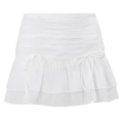 Skirts*Boogzel Clothing Coquette Aesthetic Ruffled Mini Skirt White