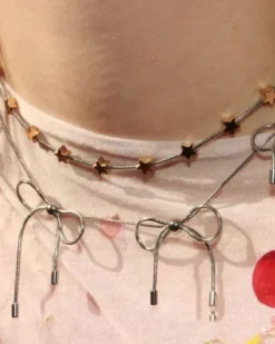 Necklaces & Chokers*Boogzel Clothing Coquette Aesthetic Bows Choker Silver