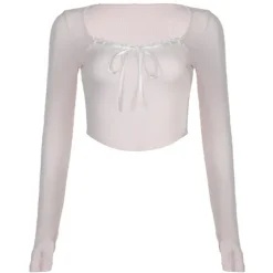 Crop Tops|Long Sleeve Tops*Boogzel Clothing Coquette Baby Bow Top Pink
