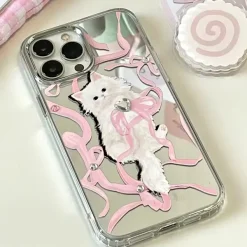 Iphone Cases*Boogzel Clothing Coquette Bow & Kitten iPhone Case Pink