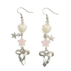 Earrings*Boogzel Clothing Coquette Bow Drop Earrings White