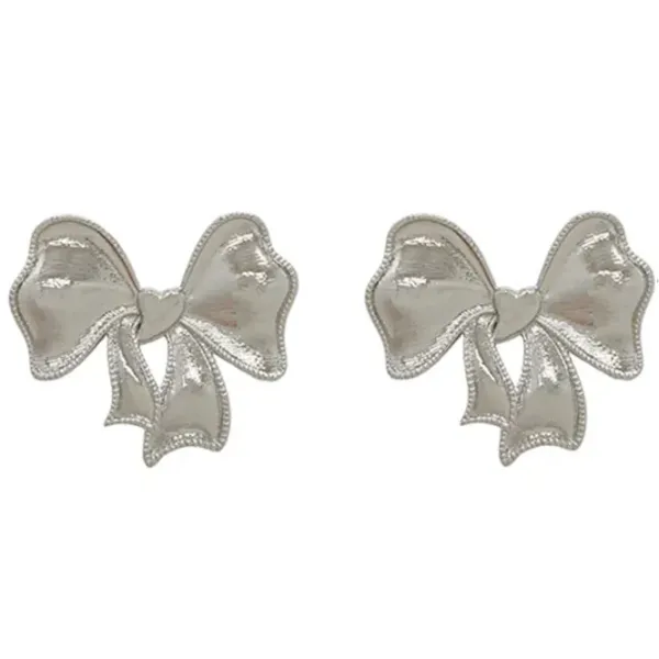Earrings*Boogzel Clothing Coquette Bow Earrings Silver