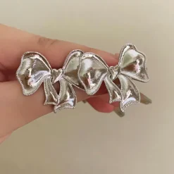 Earrings*Boogzel Clothing Coquette Bow Earrings Silver