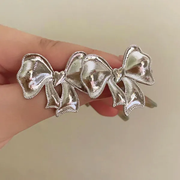 Earrings*Boogzel Clothing Coquette Bow Earrings Silver