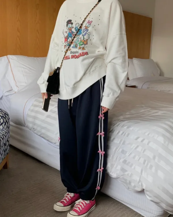 Pants & Trousers*Boogzel Clothing Coquette Bows Side Stripe Pants