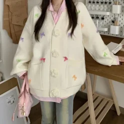 Knit Cardigans*Boogzel Clothing Coquette Girl Bow Cardigan