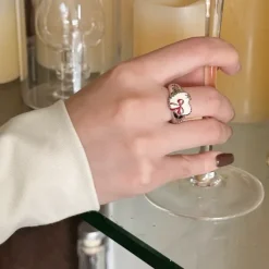 Rings*Boogzel Clothing Coquette Heart-Shaped Ring Silver