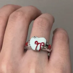 Rings*Boogzel Clothing Coquette Heart-Shaped Ring Silver