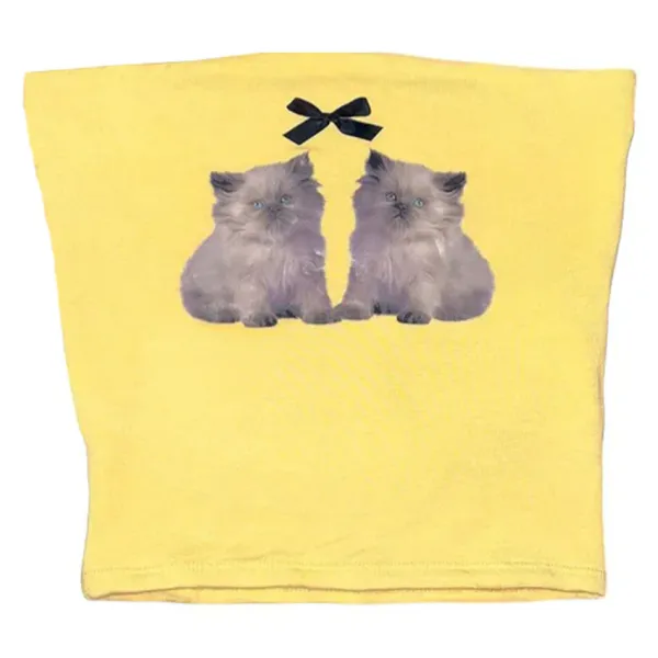 Y2K Tops|Crop Tops*Boogzel Clothing Coquette Kitten Y2K Tube Top