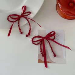 Earrings*Boogzel Clothing Coquette Bow Earrings Red