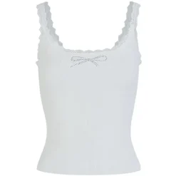 Y2K Tops*Boogzel Clothing Coquette Rhinestone Bow Tank Top