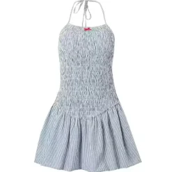 Dresses & Rompers*Boogzel Clothing Coquette Shirred Mini Dress Blue