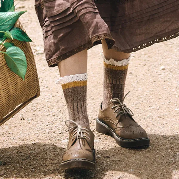 Socks*Boogzel Clothing Cottage Ruffled Knit Socks