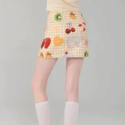 Skirts*Boogzel Clothing Cottagecore Aesthetic Gingham Skirt Yellow
