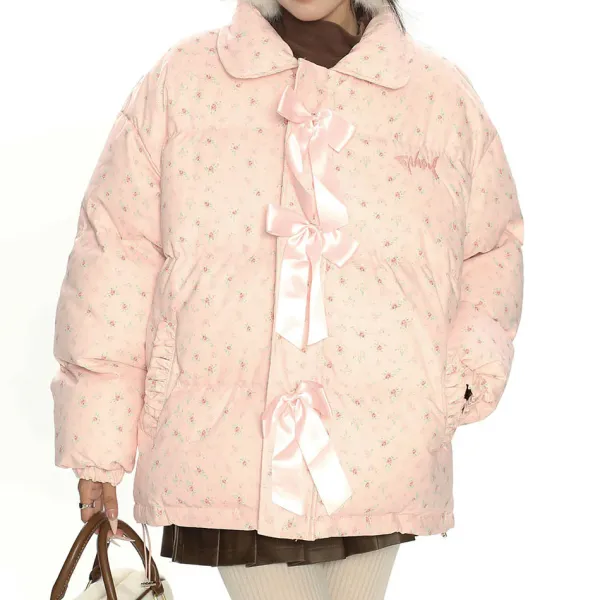 Coats & Jackets*Boogzel Clothing Cottagecore Cream Floral Padded Jacket