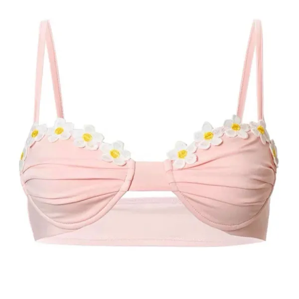 Y2K Tops|Crop Tops*Boogzel Clothing Cottagecore Daisy Bralette Top Pink