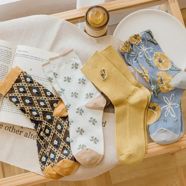 Socks*Boogzel Clothing Cottagecore Embroidered Socks