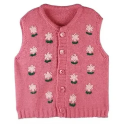 Knit Vests*Boogzel Clothing Cottagecore Floral Embroidered Knit Vest Pink