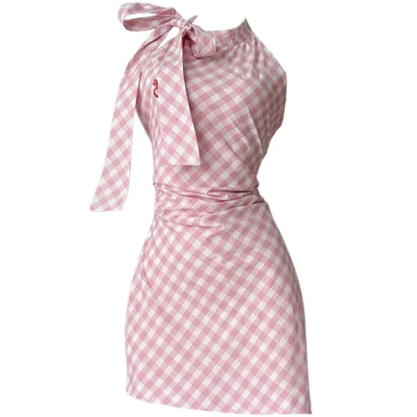 Dresses & Rompers*Boogzel Clothing Cottagecore Gingham Picnic Dress Pink
