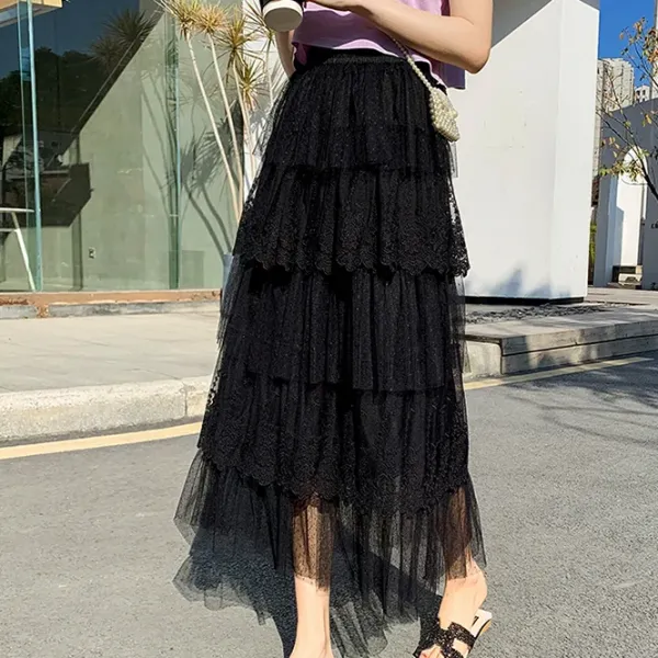 Skirts*Boogzel Clothing Cottagecore Lace Long Skirt