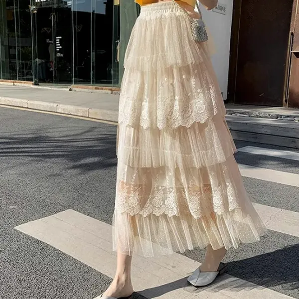 Skirts*Boogzel Clothing Cottagecore Lace Long Skirt