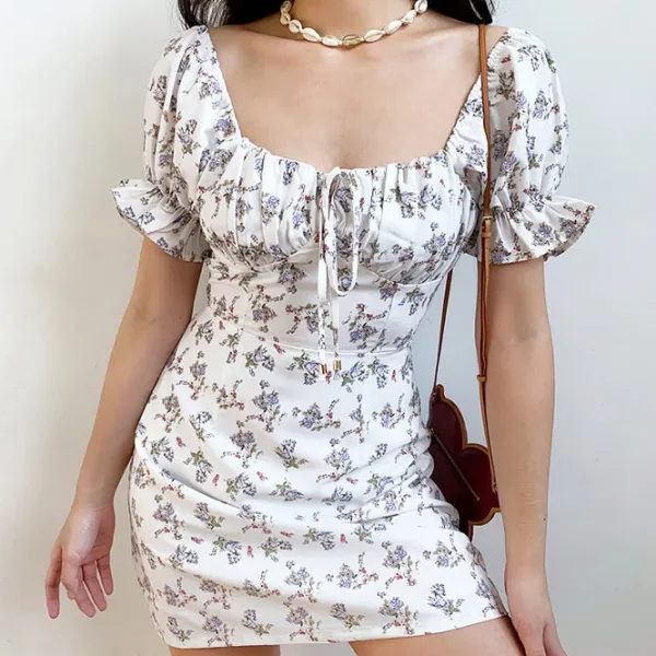 Dresses & Rompers*Boogzel Clothing Cottagecore Mini Dress White