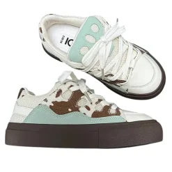 Aesthetic Sneakers*Boogzel Clothing Cow Print Skater Sneakers White/brown