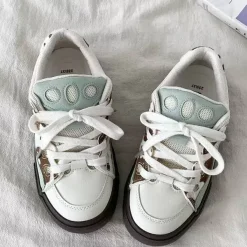 Aesthetic Sneakers*Boogzel Clothing Cow Print Skater Sneakers White/brown