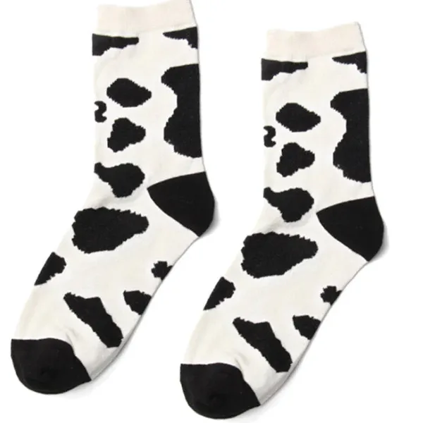 Socks*Boogzel Clothing Cow Print Socks Black/white