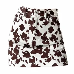 Skirts*Boogzel Clothing Cow Print Teen Craft Skirt Brown
