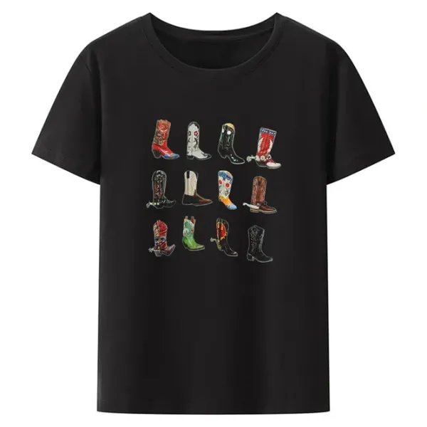Aesthetic T-Shirts & Graphic Tees*Boogzel Clothing Cowboy Boots Graphic Tee