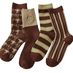 Socks*Boogzel Clothing Cozy Brown 4 Pack Socks