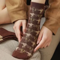 Socks*Boogzel Clothing Cozy Brown 4 Pack Socks