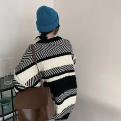Sweaters*Boogzel Clothing Cozy Grandma Sweater Black/white