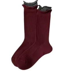 Socks*Boogzel Clothing Cozy Red and Grey Patterned Socks